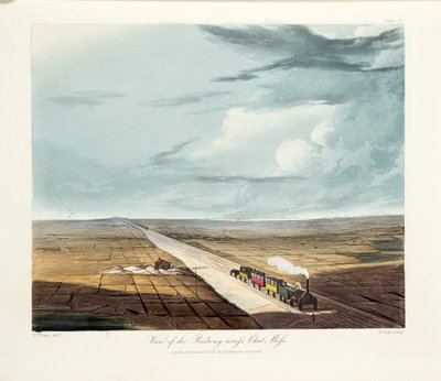 Uitzicht op de spoorweg over Chat Moss, 1831 door Thomas Talbot Bury